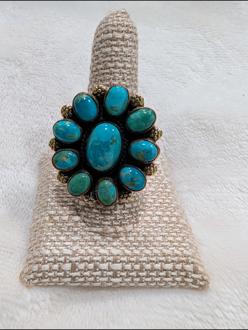 Turquoise Cluster Statement Ring